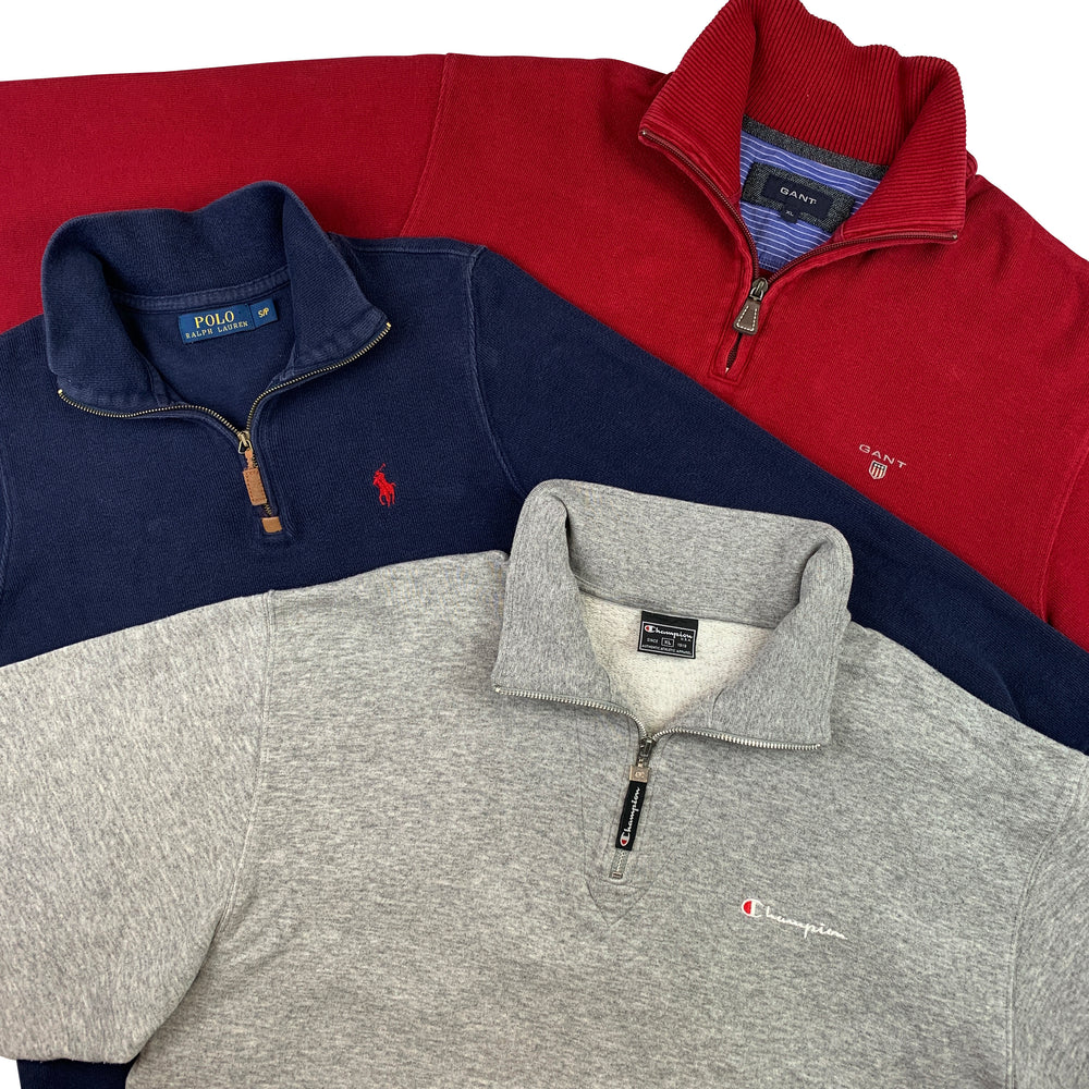 Branded quarter zip jumpers and sweatshirts